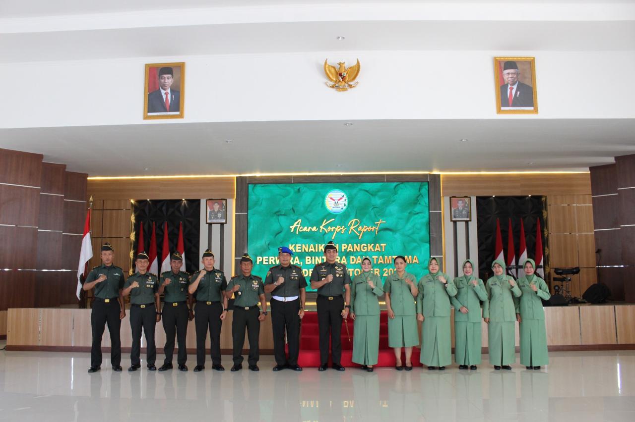 Danrem 045/Gaya Pimpin Laporan Korps Kenaikan Pangkat Prajurit Jajaran Korem 045/Gaya