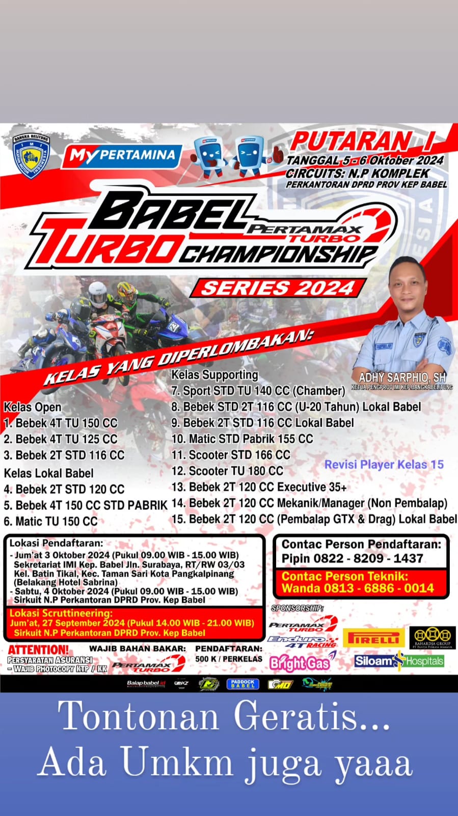 Mendukung Olahraga dan UMKM: Babel Turbo Championship Gelar Balapan, Gratis Bebas Biaya Tiket Masuk