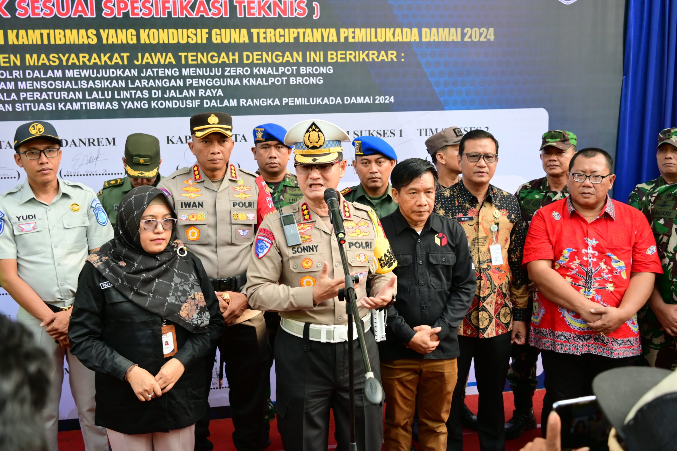 Zero Knalpot Brong, Komitmen Masyarakat Jateng di Deklarasi Keselamatan Lalu Lintas Wujudkan Pilkada Damai