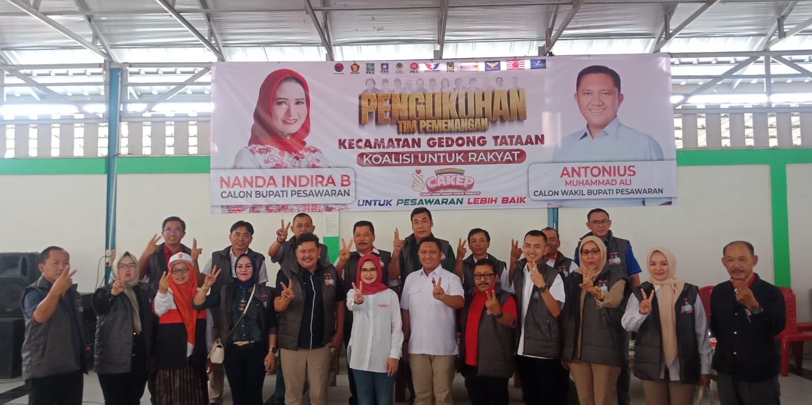 Untuk kemenangan Di kecamatan Gedong Tataan Tiem Nanda – Anton Di kukuhkan