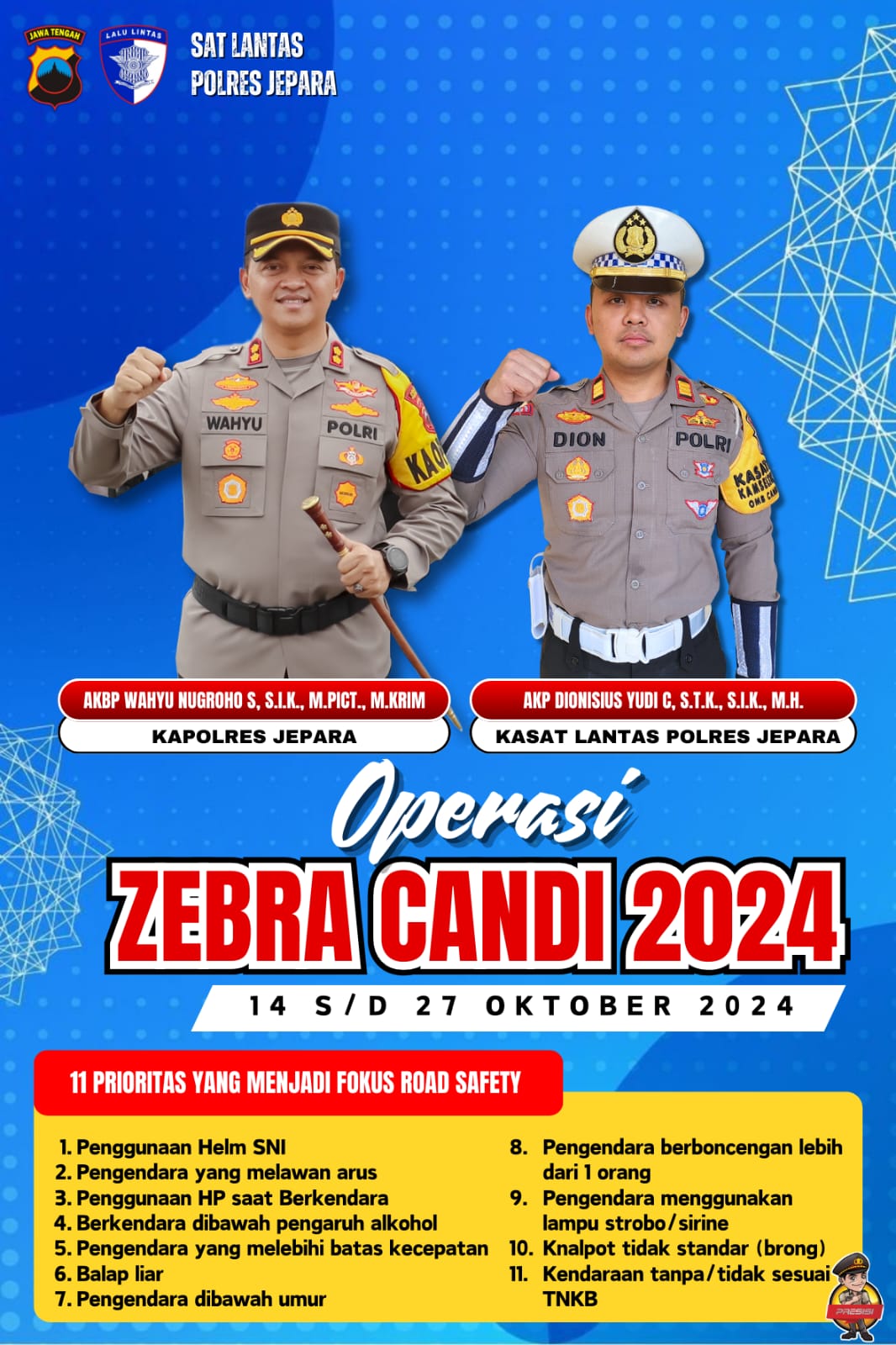 Catat! Polres Jepara Akan Gelar Operasi Zebra Candi Selama 14 Hari