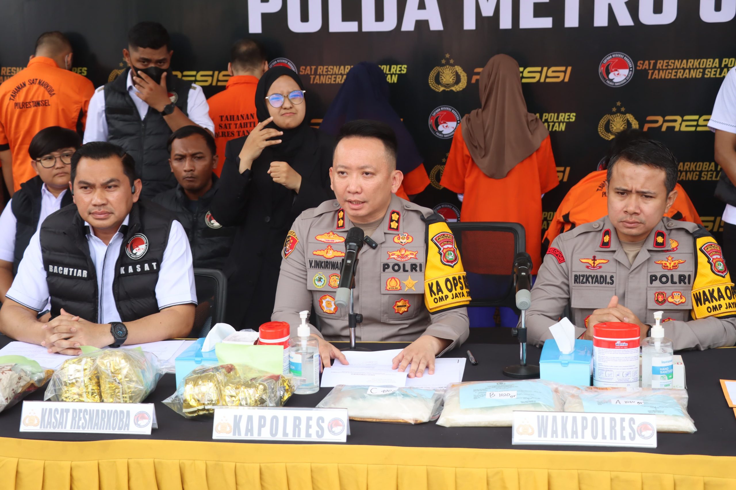 Ungkap Penyalahgunaan Narkotika, Polres Tangsel Sita 642 Kg Ganja, 7,8 Kg Sabu dan 1,1 Kg MDMA
