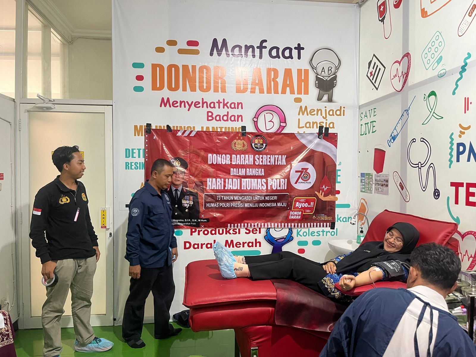 Sambut HUT Humas Polri ke-73, Polres Temanggung Gelar Aksi Kemanusiaan Berupa Donor Darah