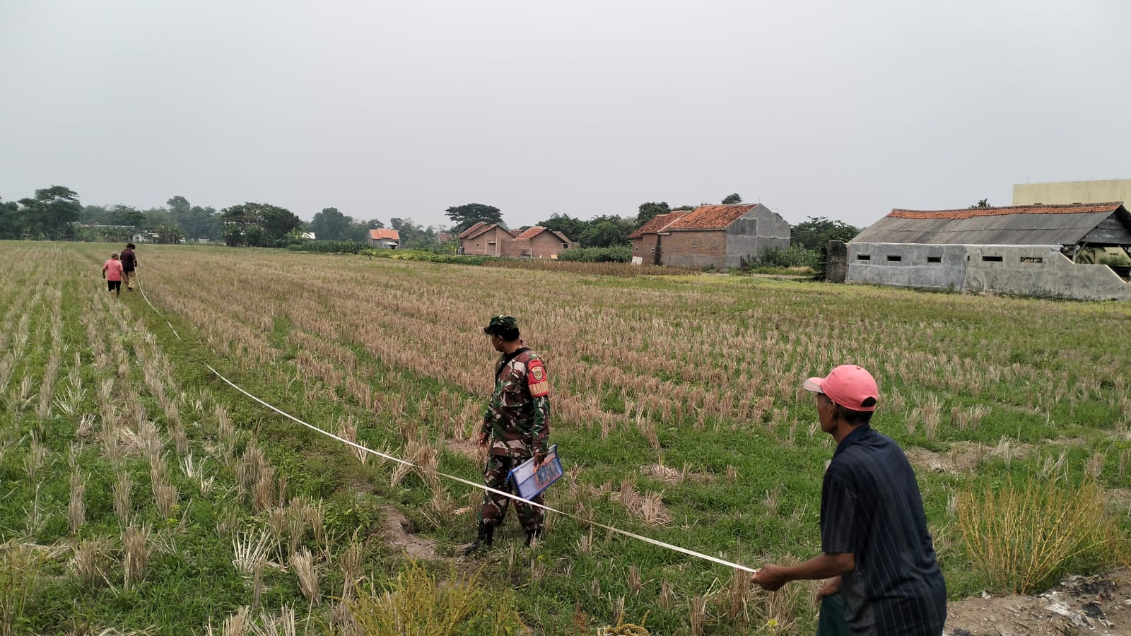 Peltu Tri Susilo Dampingi Pengukuran Lahan Sawah Pasalakan