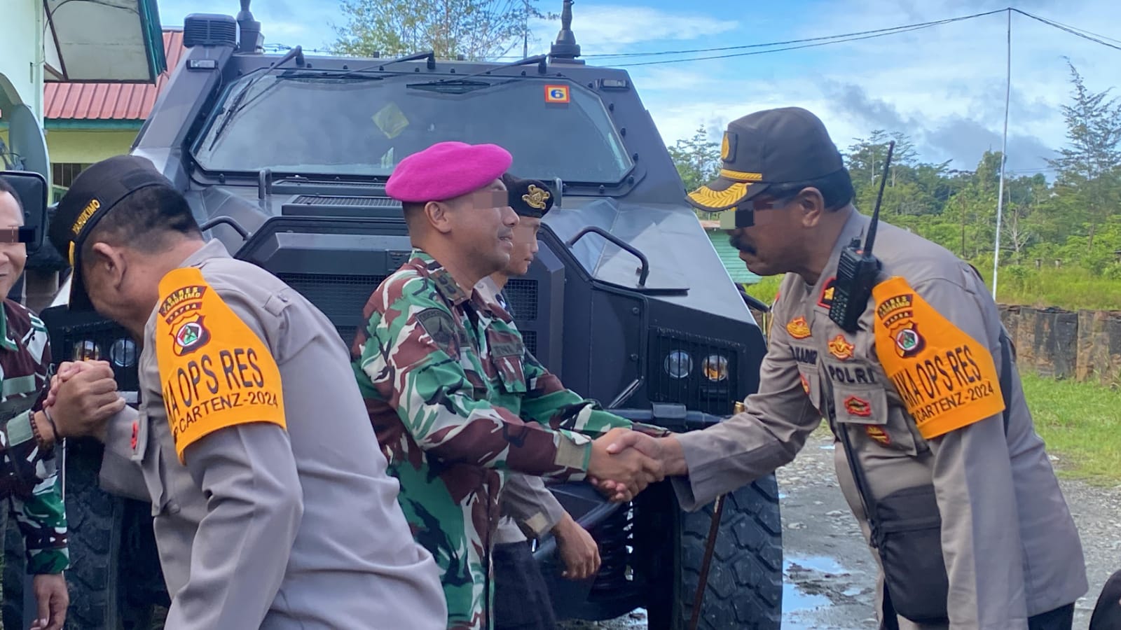 MARINIR HABEMA SAMBUT HANGAT KUNJUNGAN POLRES YAHUKIMO