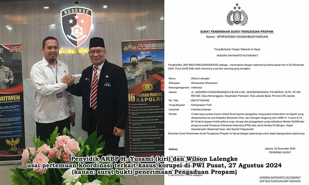 Kesal Di-PHP, Wilson Lalengke Propamkan Penyidik Dittipidkor Bareskrim Polri*