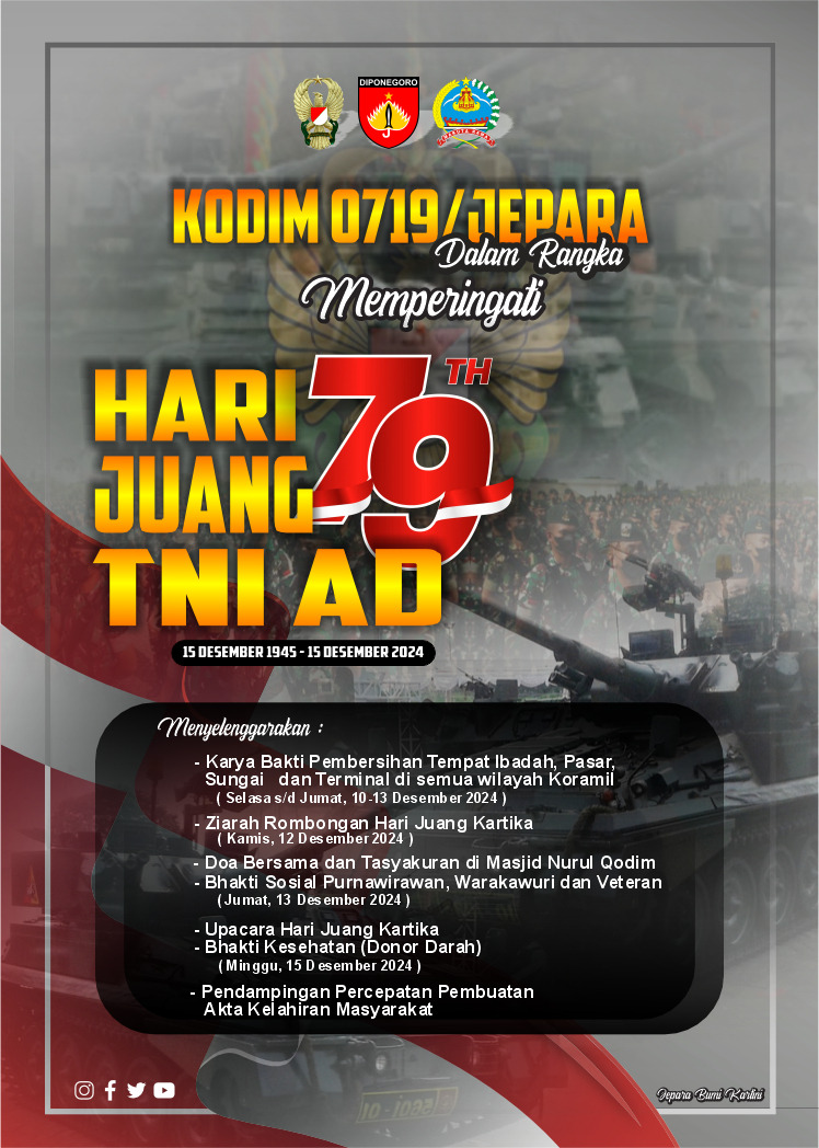 Kodim 0719/Jepara Gelar Serangkaian Kegiatan Memperingati Hari Juang TNI AD ke-79