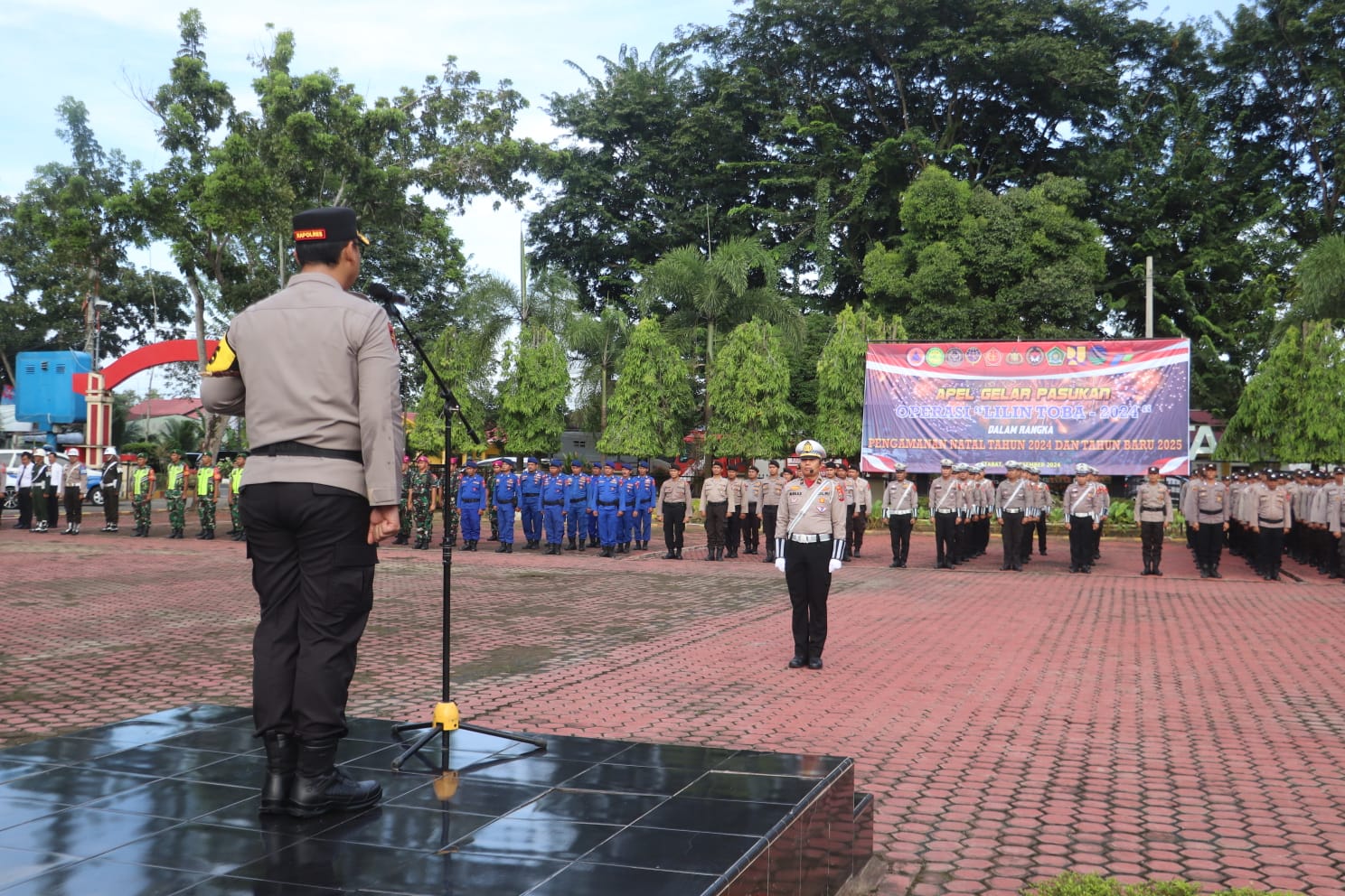 Polres Langkat Siap Amankan Natal dan Tahun Baru: Apel Gelar Pasukan Operasi Lilin Toba 2024