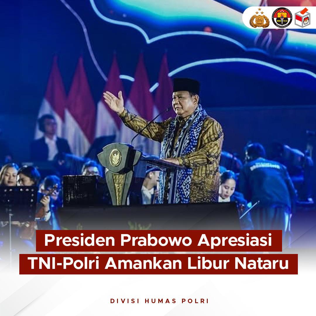 Hadiri Perayaan Natal Nasional, Presiden Prabowo Sampaikan Terima Kasih ke Kapolri & Panglima TNI