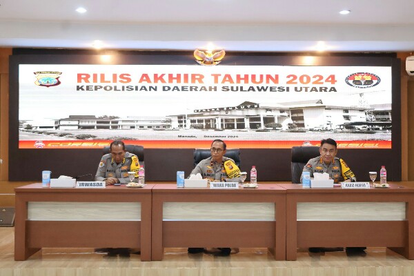 Rilis Akhir Tahun 2024 Polda Sulut, Kriminal Umum dan Khusus Menurun, Jumlah Kasus Narkoba Meningkat