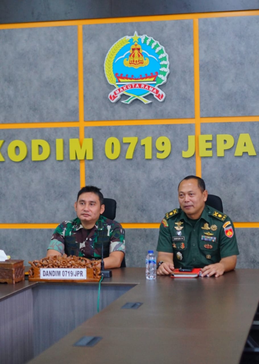 Dandim 0719/Jepara Ikuti Vicon Evaluasi Program dan Kinerja TA 2024 Bersama Danrem 073/Makutarama dan Pangdam IV/Diponegoro