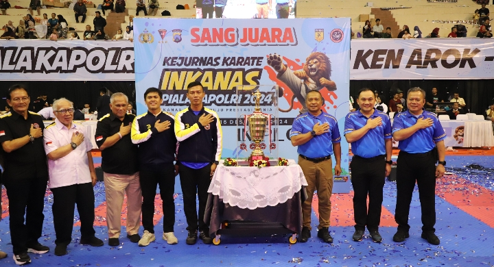 Penutupan Kejurnas Karate INKANAS Kapolri Cup 2024, Wakakor Brimob Polri Apresiasi Sportivitas Atlet