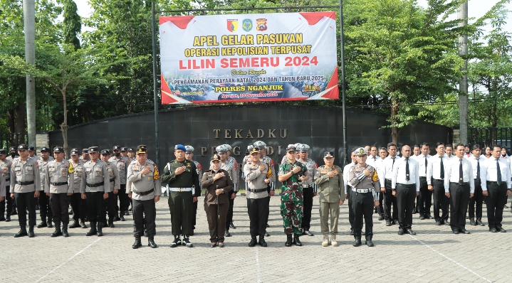 Apel Gelar Pasukan Operasi Lilin Semeru 2024, Polres Nganjuk Nyatakan Siap Amankan Nataru