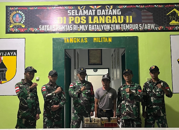 Satgas Pamtas RI-Malaysia Yonzipur 5/ABW berhasil gagalkan Penyelundupan Amunisi Tabur Kaliber 12, 70 mm