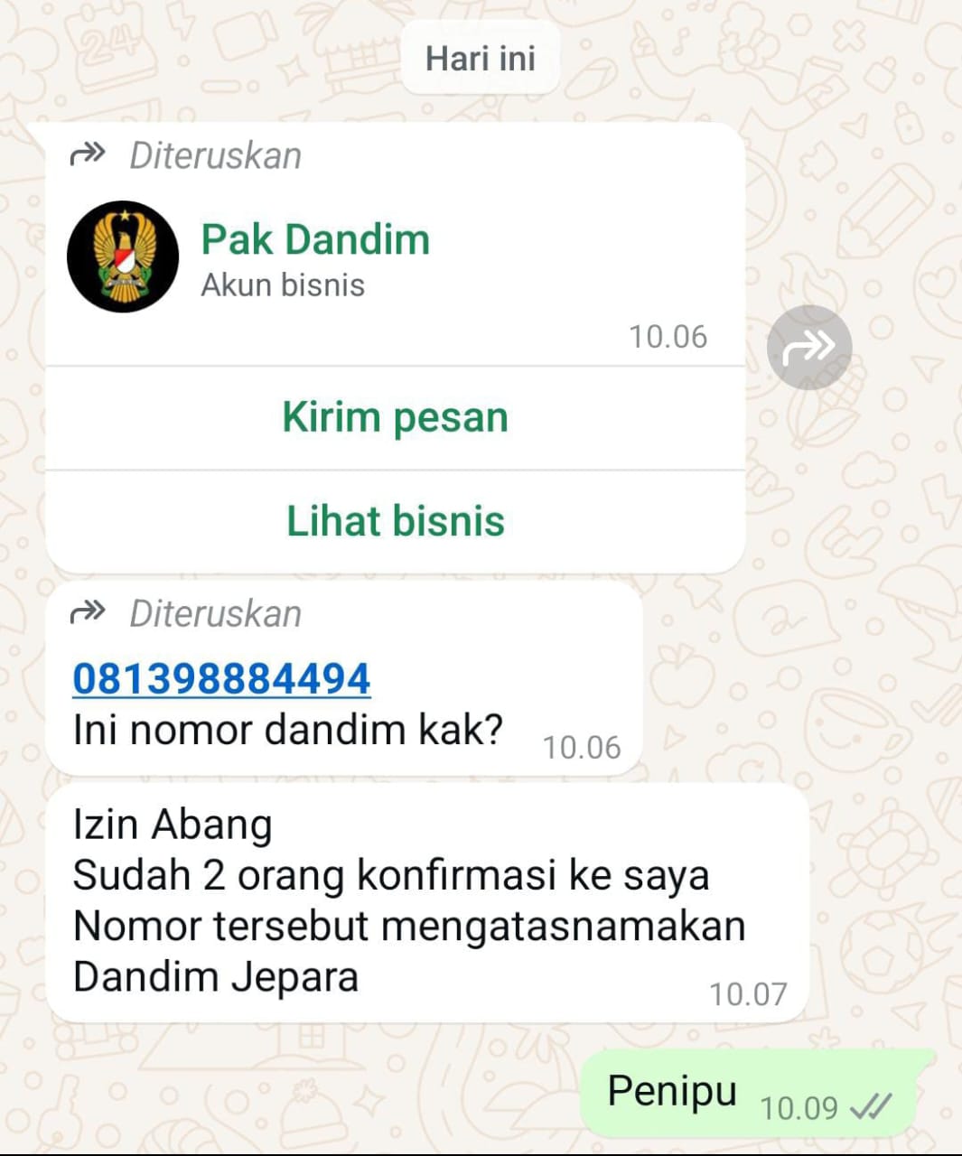 Nama Dandim Jepara Dicatut untuk Penipuan, Letkol Arm Khoirul Cahyadi Berikan Himbauan
