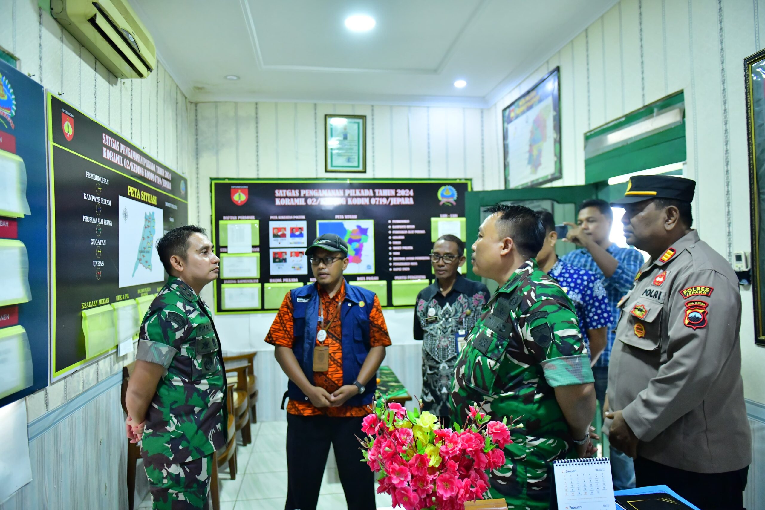 Pastikan Swasembada Pangan Sampai Tingkat Kecamatan, Dandim 0719 / Jepara Cek Posko di Koramil-koramil