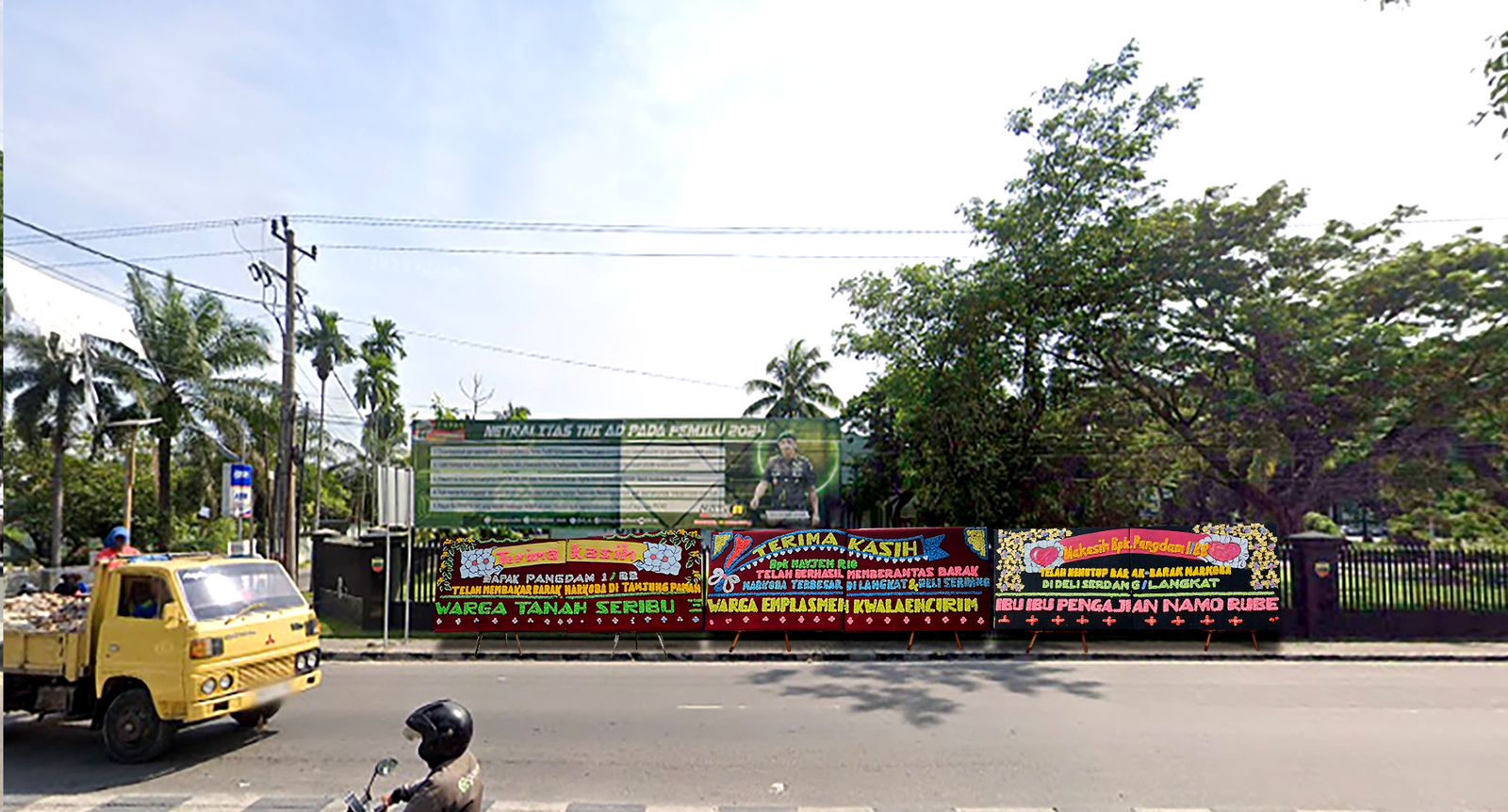 Kodam I/BB Dihadiahi Puluhan Karangan Bunga dari Warga Binjai-Langkat