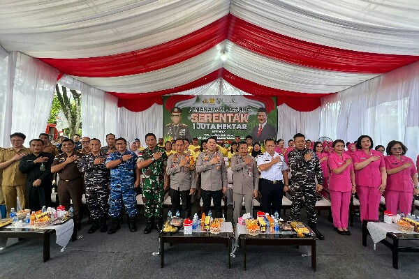 Dukung Ketahanan Pangan Nasional, Polda Sulut dan Jajaran Tanam Jagung Serentak di Lahan Seluas 105,7 Hektare