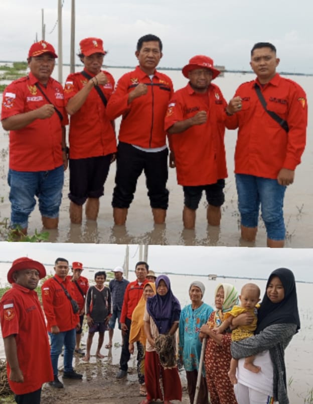 Dampak Banjir Area Persawahan Di Palas Akibat Luapan Anak Kali Dan Sungai Way Sekampung:  Ormas DPC PETIR Palas Peduli