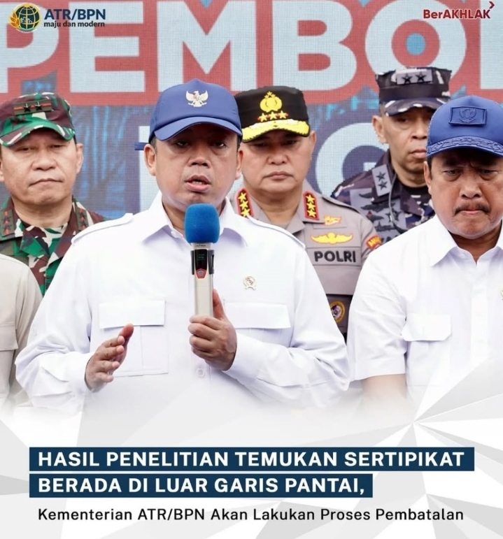 Kementerian ATR/BPN Investigasi Dugaan Sertipikat Bermasalah di Desa Kohod, Pakuhaji Kabupaten Tangerang