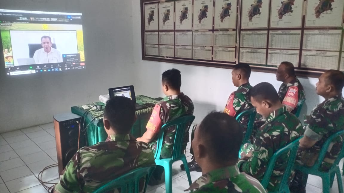 Dandim 0719 / Jepara Beserta Jajaran Ikuti Vicon Sosialisasi Aplikasi Satgas Swasembada Pangan dari Kementan