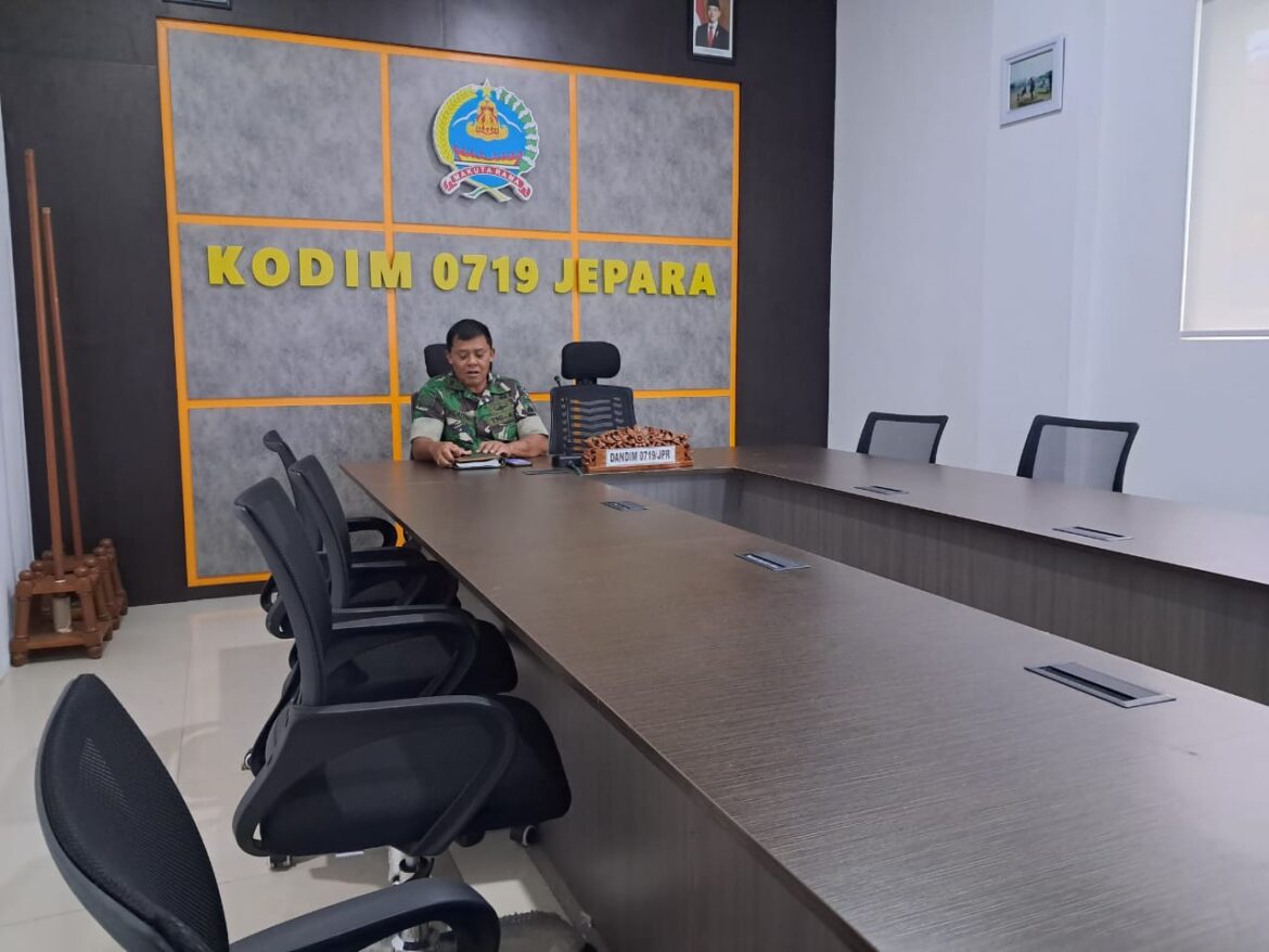 Kodim 0719 / Jepara Ikuti Rapat Koordinasi Percepatan Implementasi SPPG Secara Virtual