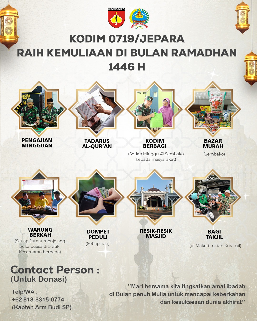 Kodim 0719 / Jepara Beraksi di Ramadhan 1446 H: Gerakan Sosial dan Keagamaan Semakin Masif!