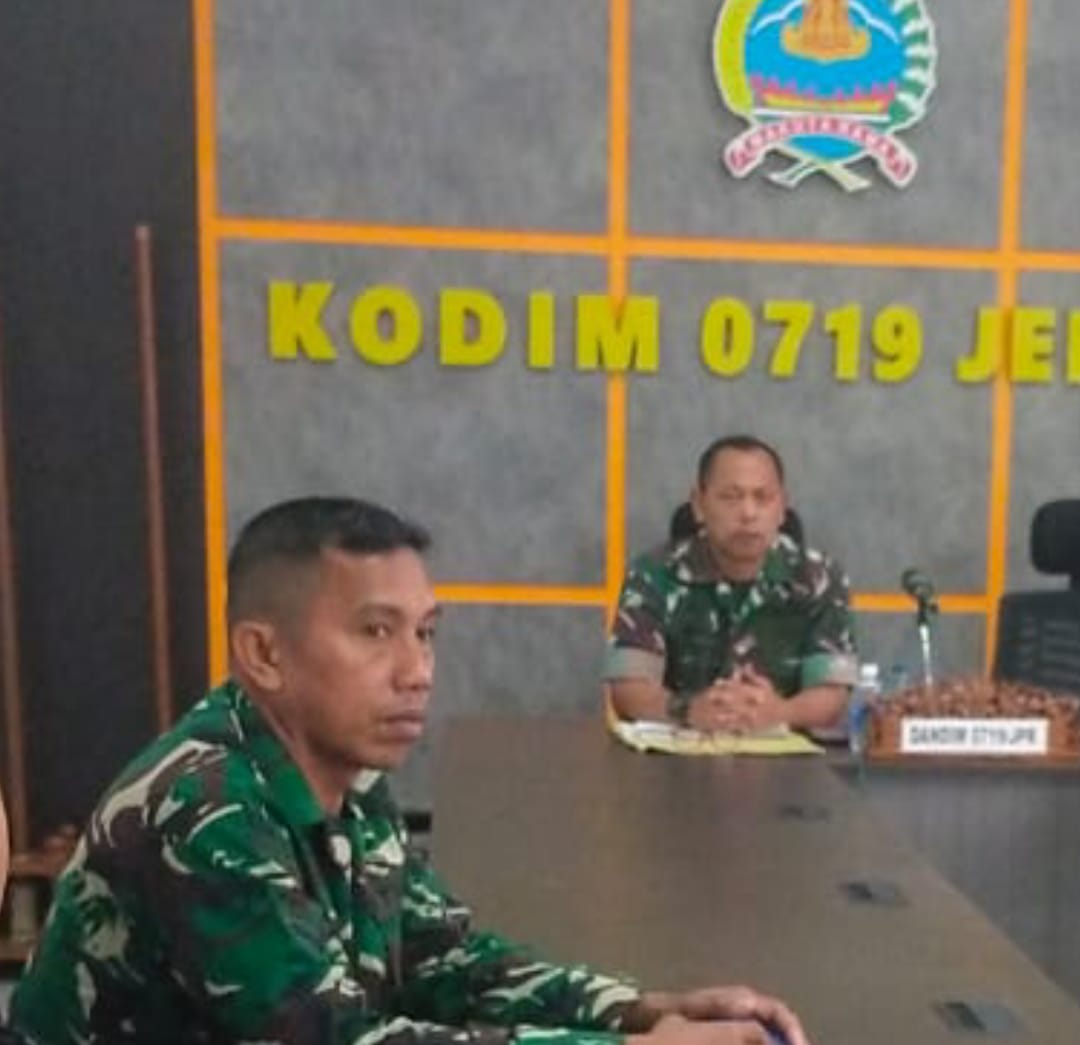 Mewakili Dandim 0719 / Jepara Kasdim Ikuti Vicon Evaluasi Perkembangan Padi Gogo 2025 dengan Dirjen Perkebunan RI
