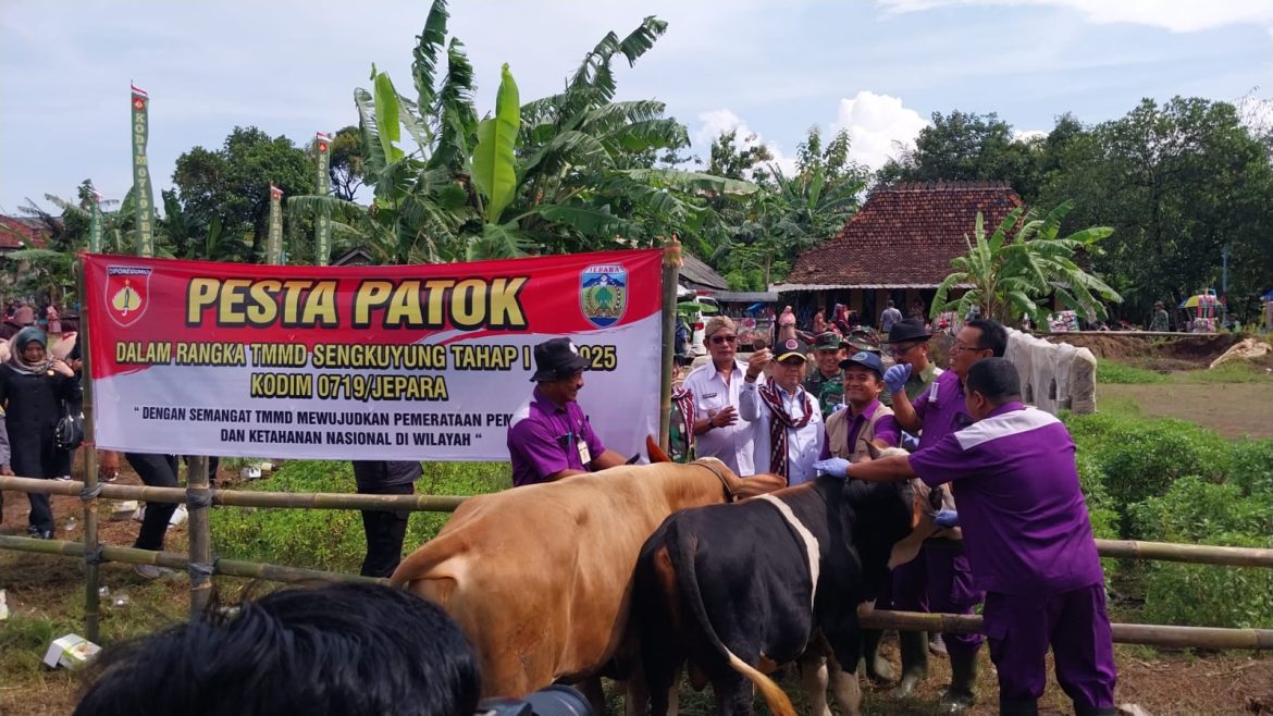 Pesta Patok di TMMD Sengkuyung Tahap I 2025: Sinergi Pemerintah dan TNI Jaga Kesehatan Ternak Warga