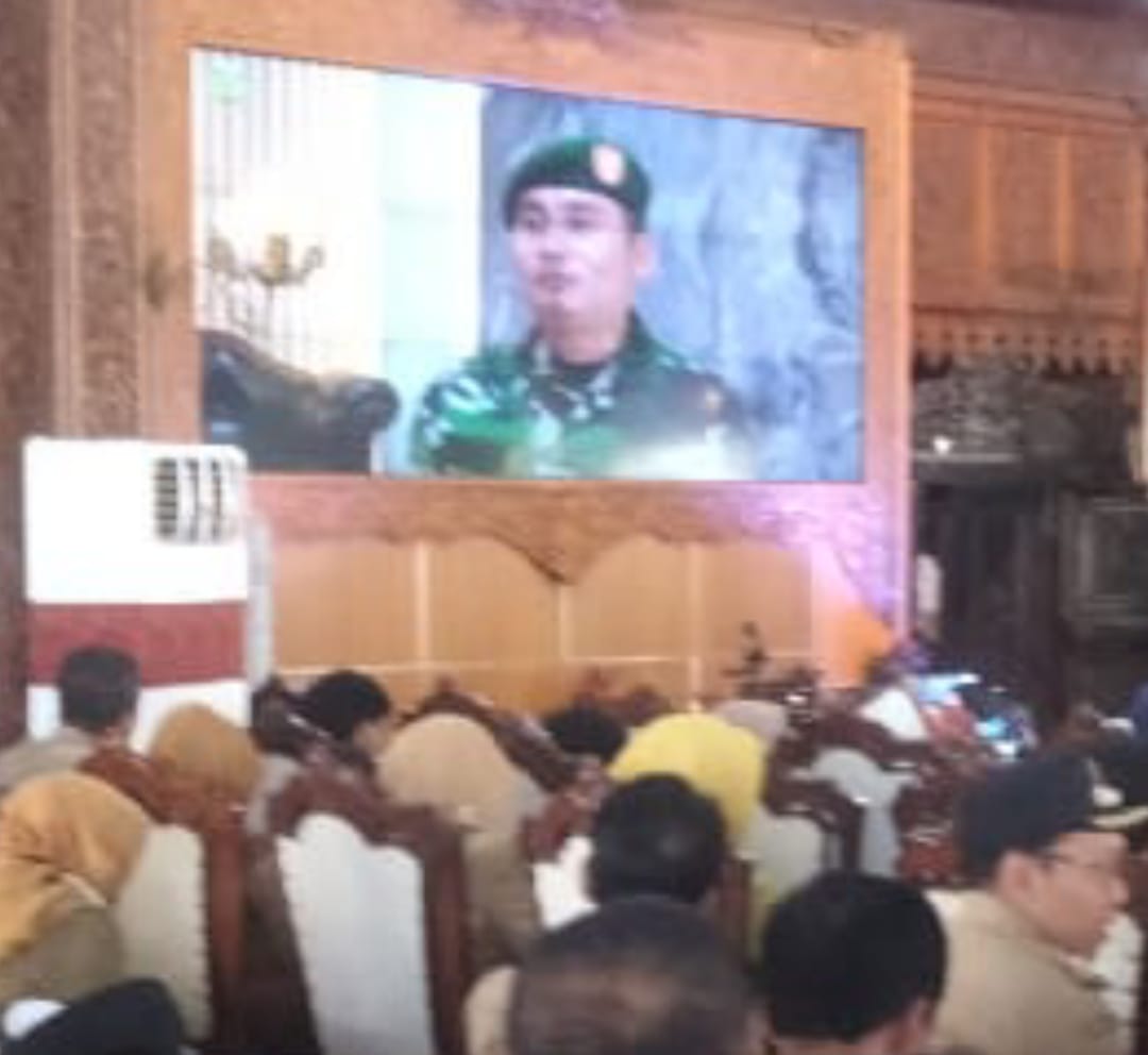 Dandim 0719/Jepara Sampaikan Ucapan Selamat dan Terima Kasih kepada Pj Bupati Jepara Melalui Vicon
