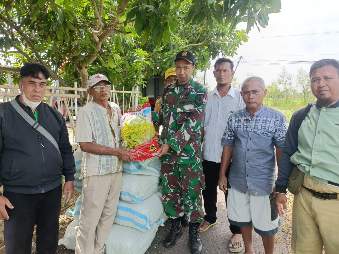 Dukung Ketahanan Pangan, Babinsa Tanjungbumi Kawal Bibit Inpari 32 Sampai Kepada Masyarakat