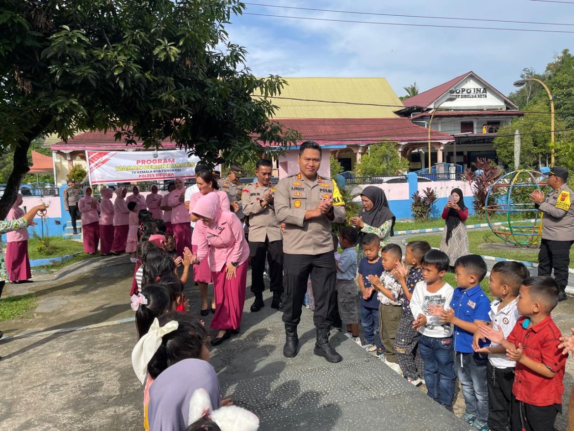 Makan Bergizi Gratis Dilaksanakan Polres Sibolga Di TK Kemala Bhayangkari 12 Sibolga