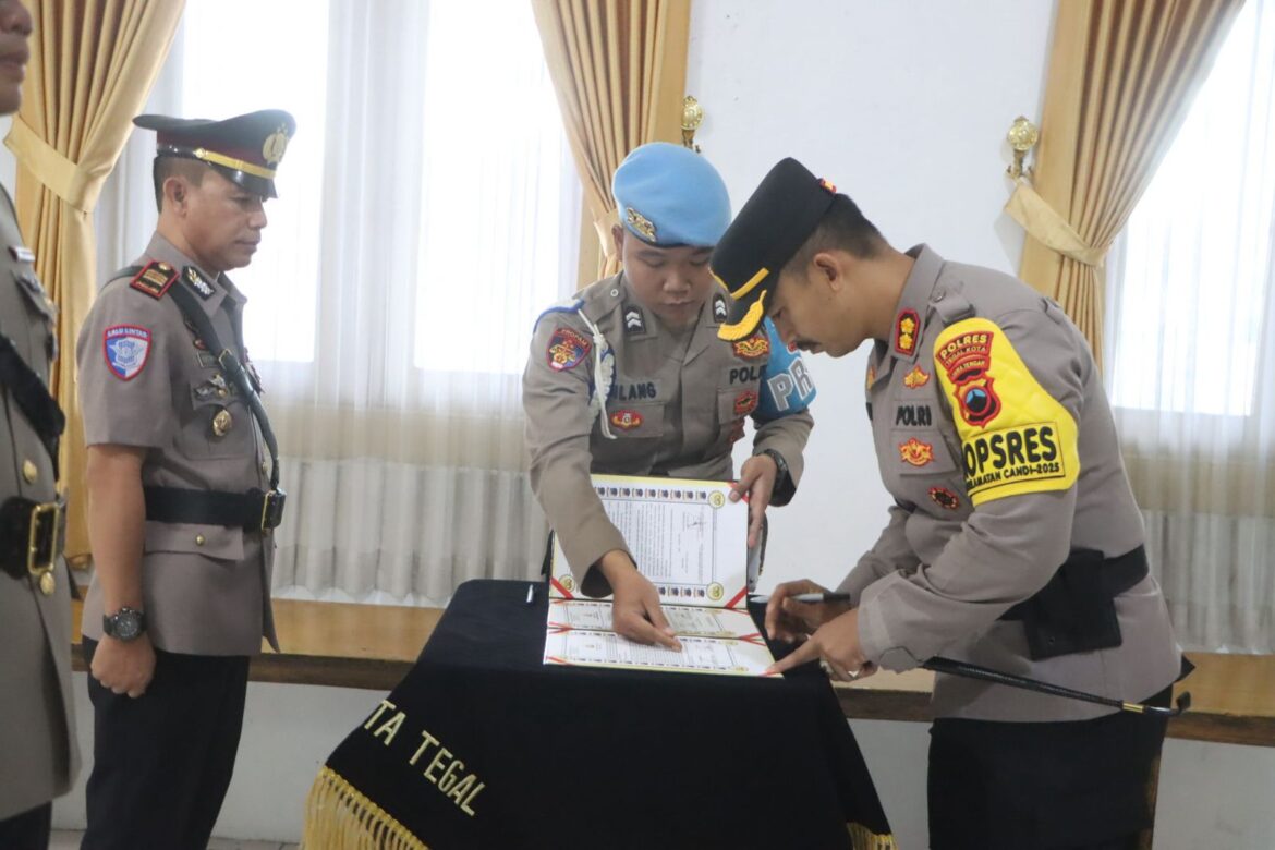 Polres Tegal Kota Gelar Upacara Serah Terima Jabatan Kasat Lantas