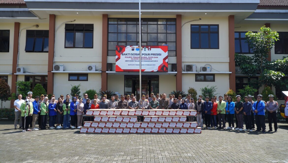 Gelar Bakti Sosial Sambut Ramadhan 1446 H, Polres Temanggung Bersinergi dengan Forkopimda Temanggung dan Aliansi Mahasiswa