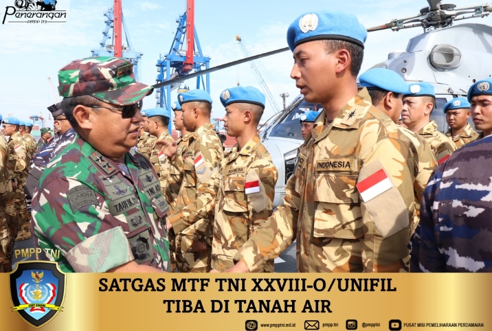 Satgas MTF TNI XXVIII-O/UNIFIL Tiba di Tanah Air