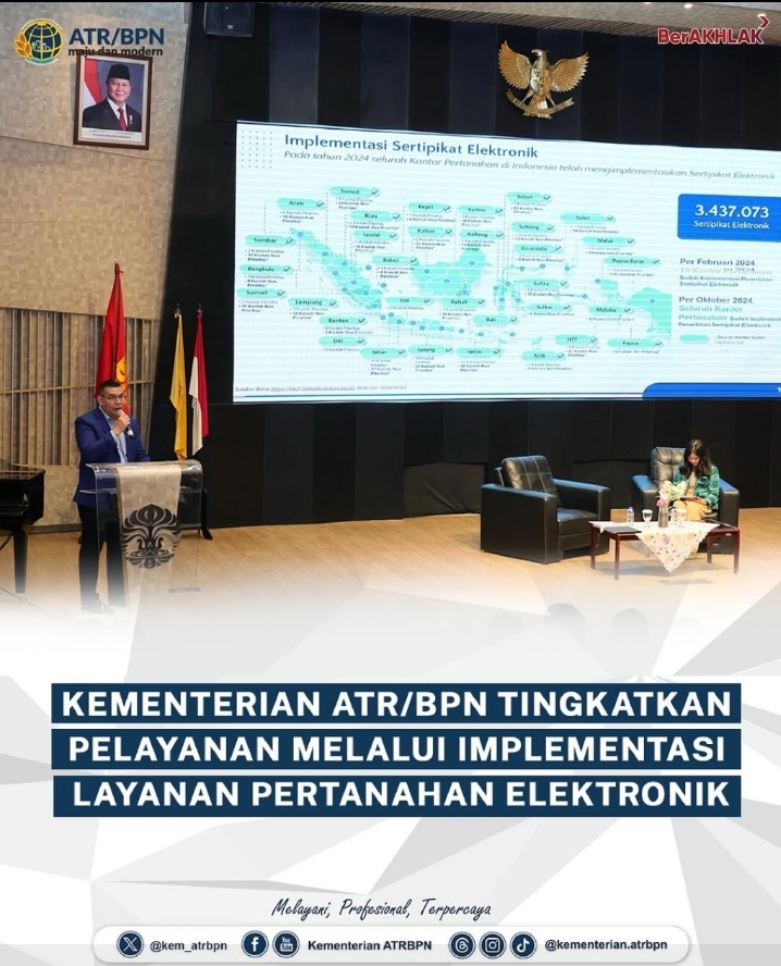 Kementerian ATR/BPN RI Komitmen Tingkatkam Pelayanan Pertanahan Secara Elektronik    