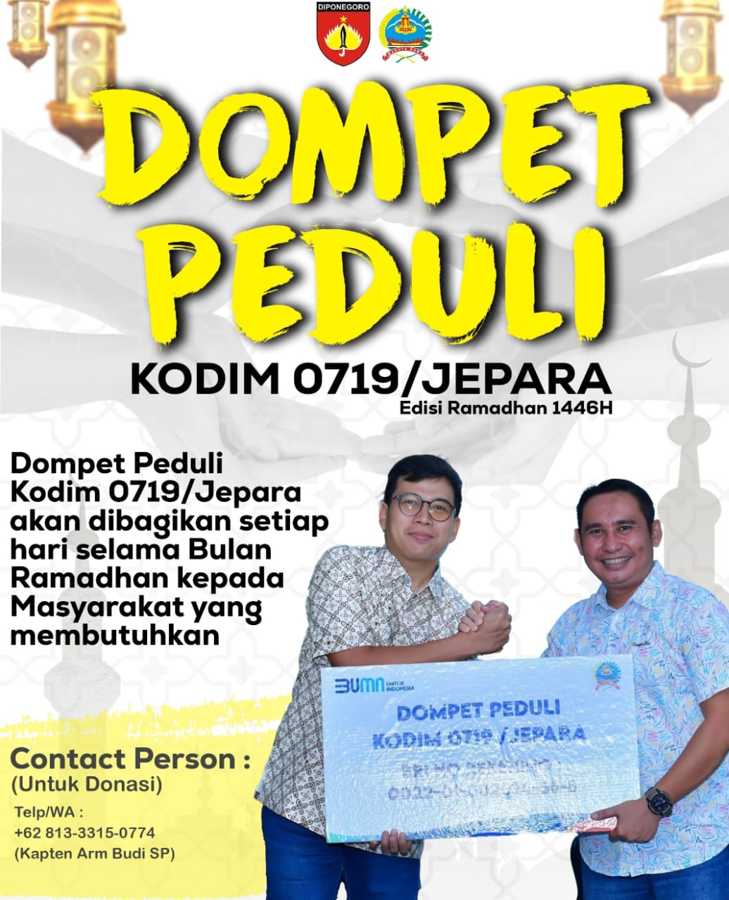 Dompet Peduli Kodim 0719 / Jepara Gelar Bantuan Setiap Hari Selama Ramadhan 1446 H