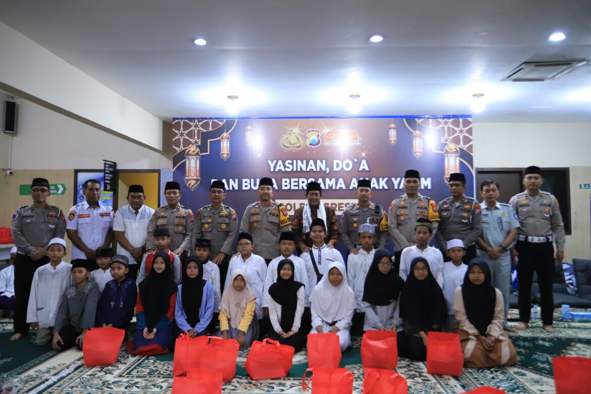 Kepedulian Polres Gresik di Bulan Suci Ramadan gelar Yasinan, Doa, dan Buka Bersama Anak Yatim