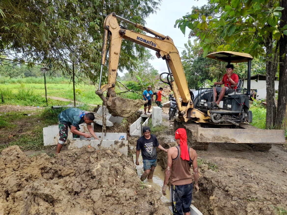 TMMD Kodim 0829/Bangkalan Terus Optimalkan Pembangunan Drainase