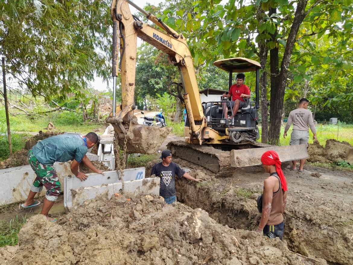 Drainase Tuntas 100%, Dandim Apresiasi Satgas TMMD 123 dan Masyarakat Katol Timur