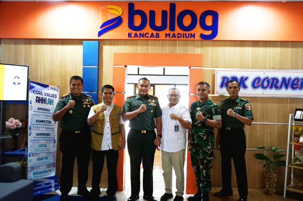 Percepat Serapan Gabah, Danrem 081/DSJ Gelar Pertemuan dengan Bulog Kancab Madiun