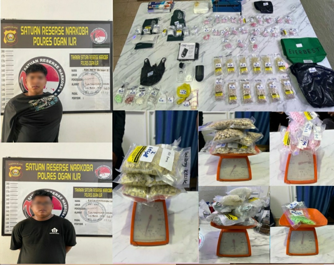 Polres Ogan Ilir Berhasil Ringkus Dua Pengedar Narkotika, Ribuan Pil Ekstasi Siap Edar Diamankan