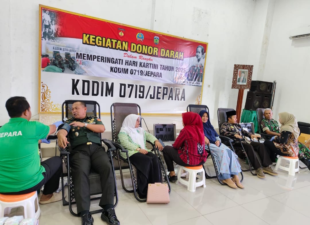 Kemanusiaan dalam Semangat Kartini: Kodim Jepara Gelar Baksos Donor Darah
