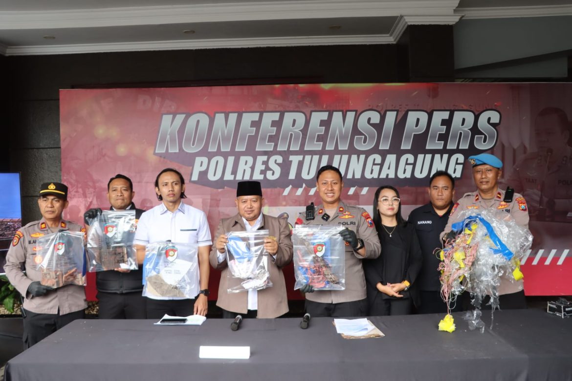 Polres Tulungagung Mengamankan 14 Orang Anak Dalam Kasus Balon Udara Berpetasan Meledak Mengenai permukiman Warga Desa Suruhan Lor