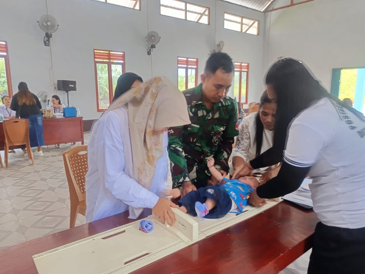 Satgas Yonzipur 5/ABW Bersama Puskesmas Sebindang Gelar Posyandu Balita, Wujud Nyata Kepedulian Terhadap Tumbuh Kembang Anak