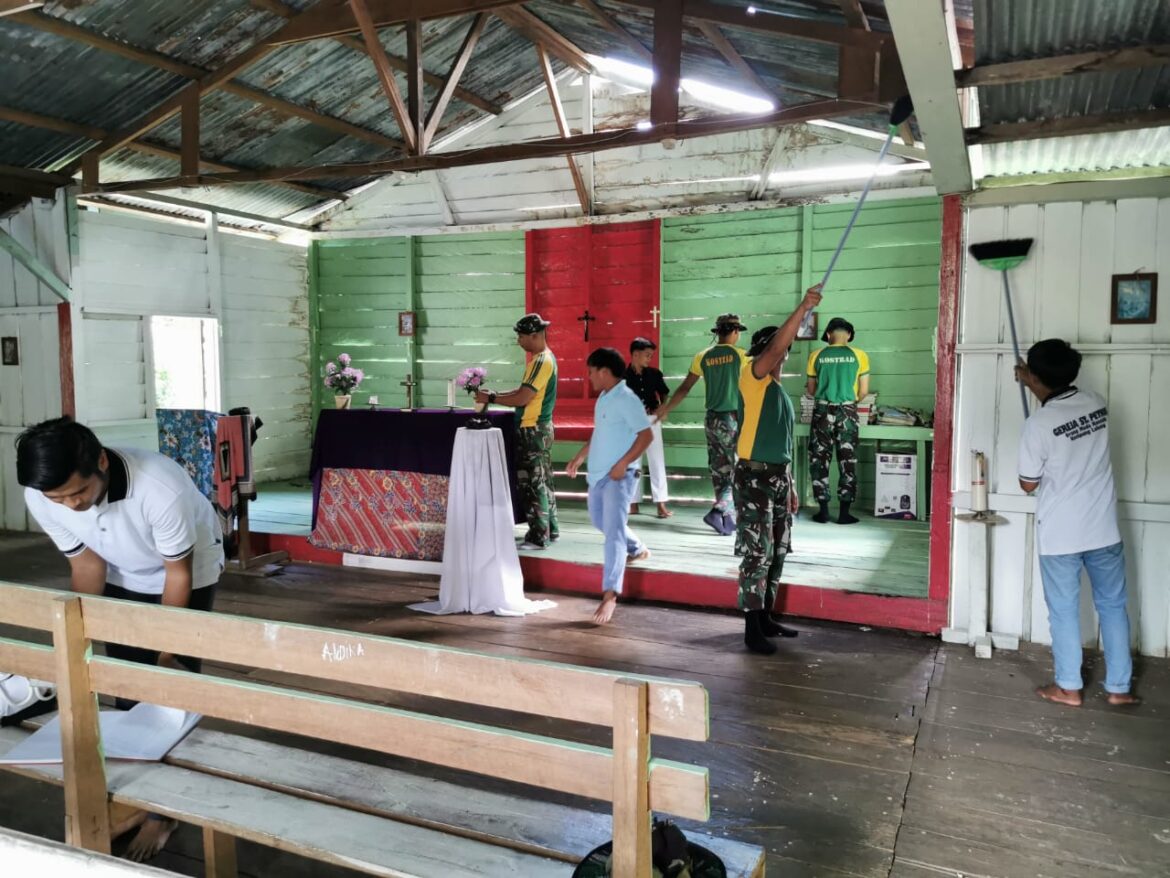 Pengabdian di Perbatasan, Satgas Pamtas RI-Malaysia Yonarmed 11 Kostrad Karya Bhakti untuk Rakyat