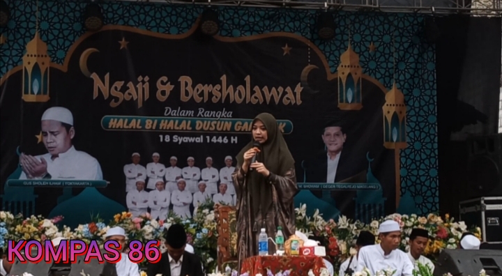 Pengajian Halal Bi Halal Dusun Gamblok Balerejo Kaliangkrik Magelang, Menghadirkan Pembicara Ustadzah Muda Neng Fikrinilna Labiba