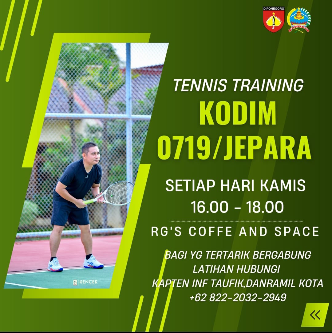 Setelah Sukses dengan Fun Mini Soccer, Kodim 0719 / Jepara Kini Gelar Olahraga Tenis Rutin Setiap Kamis Sore Bareng Warga