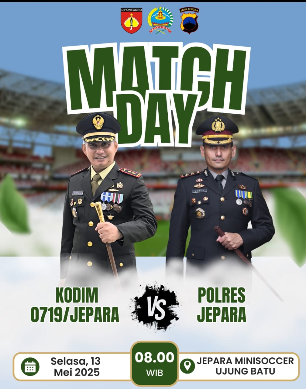 Kodim 0719 / Jepara Gelar Fun Match Mini Soccer Antara Tim Kodim 0719 / Jepara vs Polres Jepara