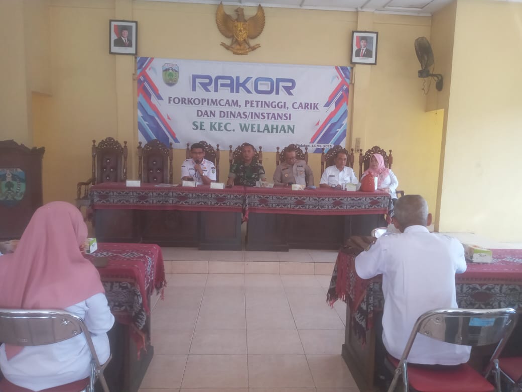 Danramil 06 / Welahan Hadiri Rapat Koordinasi Forkopimcam dan Perangkat Desa se-Kecamatan Welahan
